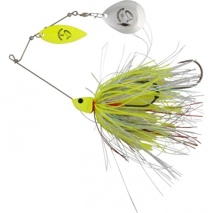 Блесна SAVAGE GEAR Da'Bush Spinnerbait 32g #3 Yellow Silver Holo Flame 42148