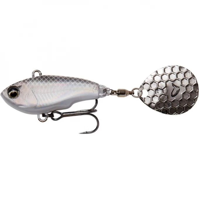 Блесна SAVAGE GEAR Fat Tail Spin 6.5cm 16g S White Silver 71763 Блесна SAVAGE GEAR Fat Tail Spin 6.5cm 16g S White Silver 71763