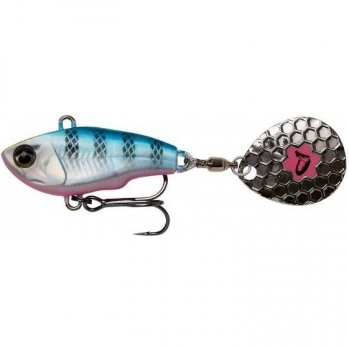 Блесна SAVAGE GEAR Fat Tail Spin 6.5cm 16g Sinking Blue Silver Pink 71767 Блесна SAVAGE GEAR Fat Tail Spin 6.5cm 16g Sinking Blue Silver Pink 71767