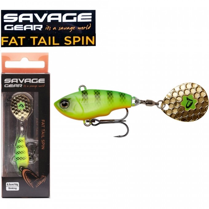 Блесна SAVAGE GEAR Fat Tail Spin 6.5cm 16g Sinking Firetiger 71765