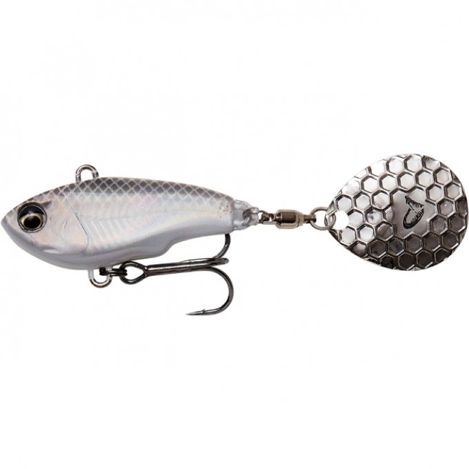 Блесна SAVAGE GEAR Fat Tail Spin 8cm 24g S White Silver 71768 Блесна SAVAGE GEAR Fat Tail Spin 8cm 24g S White Silver 71768