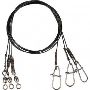 Поводки SAVAGE GEAR Black7 Trace 40cm 0.60mm 25kg Swivel/Needle Snap 3pcs