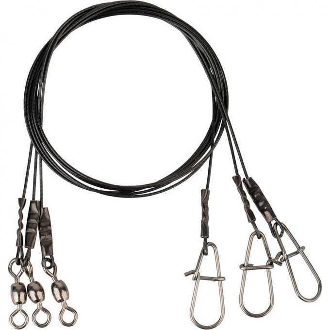 Поводки SAVAGE GEAR Black7 Trace 40cm 0.60mm 25kg Swivel/Needle Snap 3pcs 54864 Поводки SAVAGE GEAR Black7 Trace 40cm 0.60mm 25kg Swivel/Needle Snap 3pcs 54864