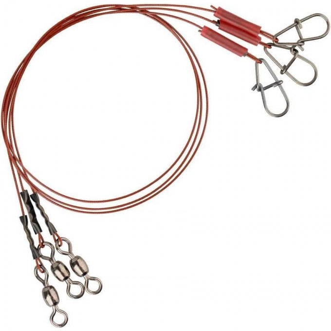 Поводки SAVAGE GEAR Blood49 Trace 30cm 0.48mm 11kg Swivel/Needle Snap 3pcs 54869 Поводки SAVAGE GEAR Blood49 Trace 30cm 0.48mm 11kg Swivel/Needle Snap 3pcs 54869