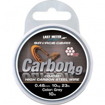 Поводковый материал SAVAGE GEAR Carbon49 0.48mm 11kg 24lb Coated Grey 10m