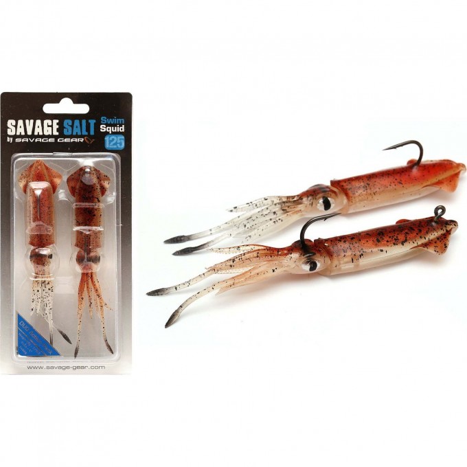 Приманка SAVAGE GEAR 3D TPE Swim Squid 125mm 25g Red Brown 2pcs 62430 Приманка SAVAGE GEAR 3D TPE Swim Squid 125mm 25g Red Brown 2pcs 62430