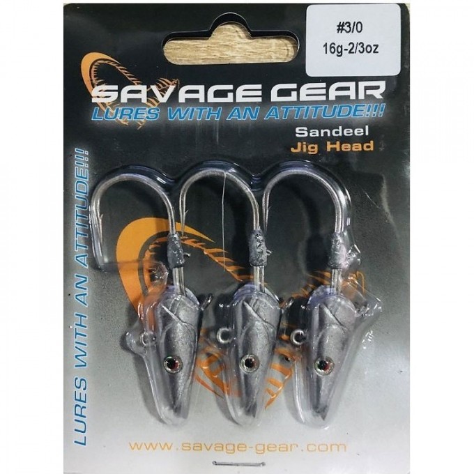 Воблер SAVAGE GEAR Sandeel Jigg Head 16g 3/0 - 3pcs 42968 Воблер SAVAGE GEAR Sandeel Jigg Head 16g 3/0 - 3pcs 42968